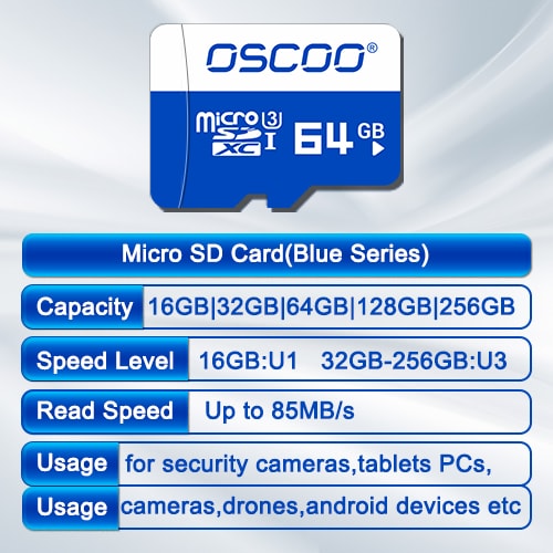 Micro SD Memory Card Blue Series