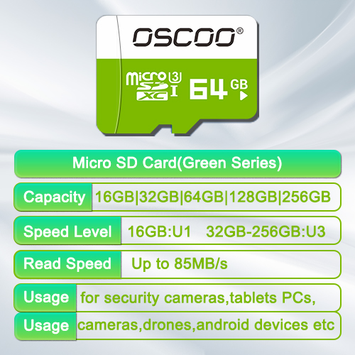 Micro SD Memory Card Green Series